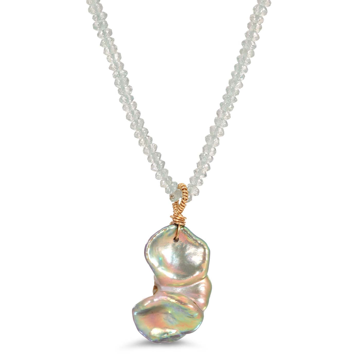 Keshi K18-14 Pearl Drop Aquamarine Necklace – Amy Leta Jewelry