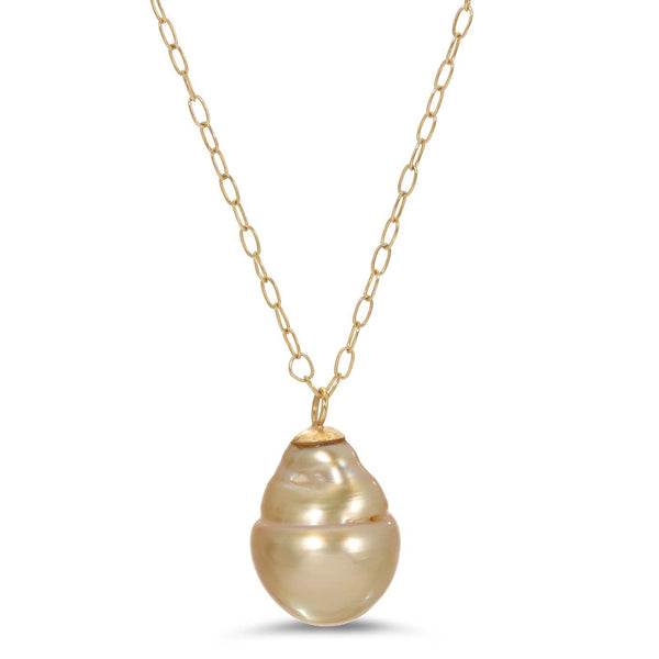 Gold South Sea Baroque Pearl Necklace